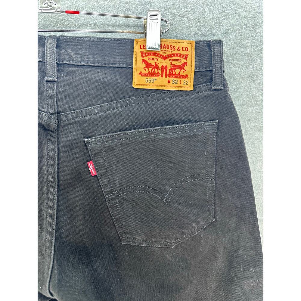 Levi Strauss Men's sz 32x32 Black 559 Mid Rise Cotton Stretch Straight Leg - Picture 4 of 11